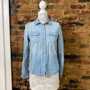 American Eagle Outfitters Jeans Chambray/Jean Top